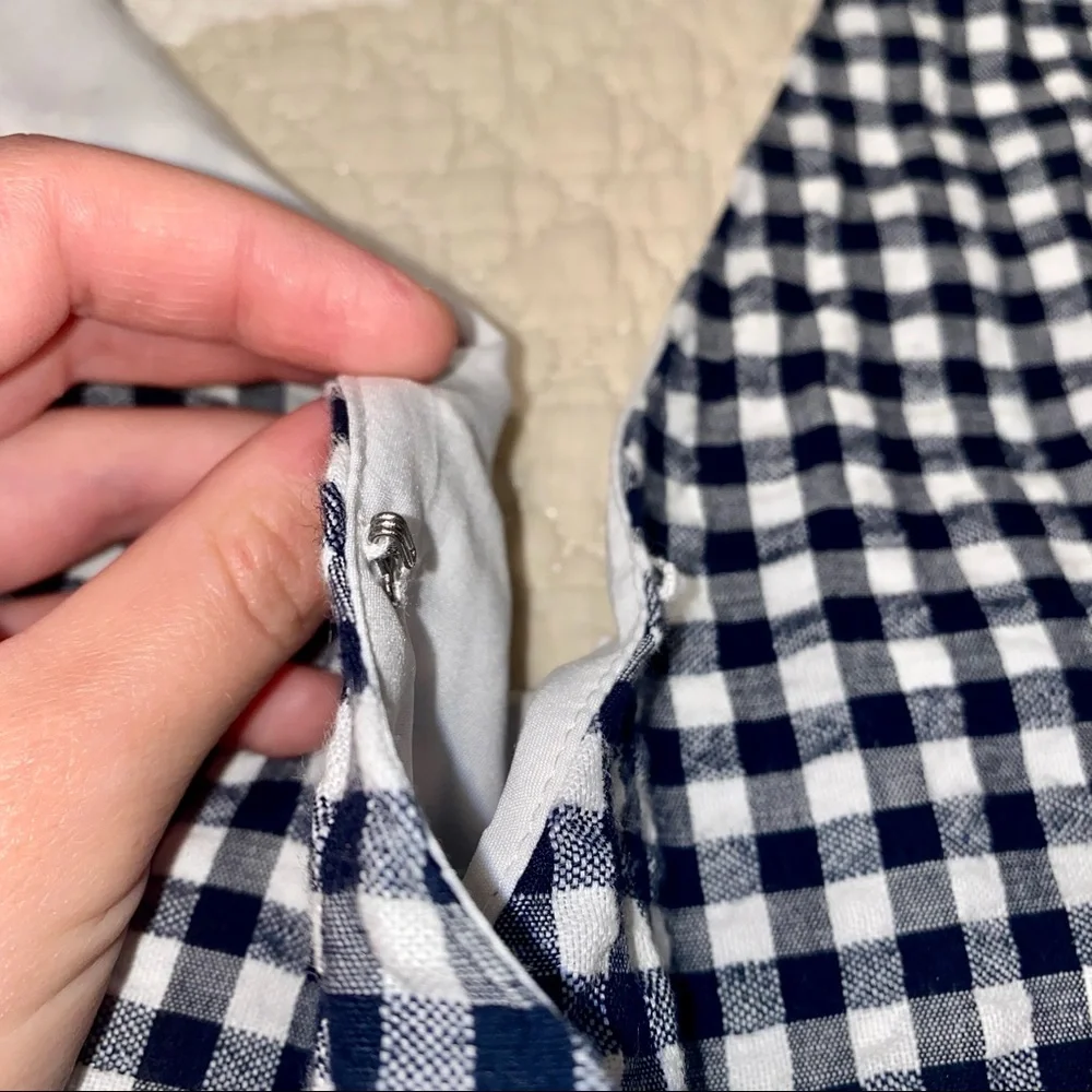 BANANA REPUBLIC Cotton / Linen Gingham Jumpsuit